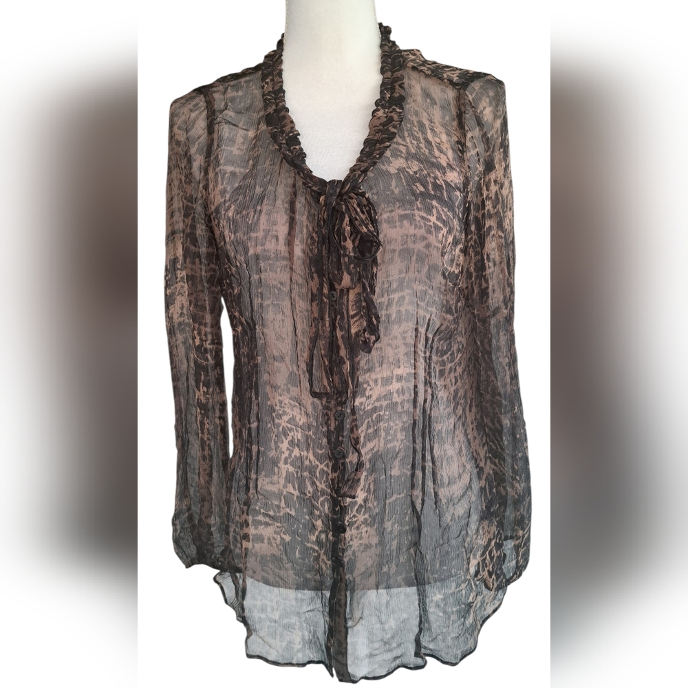 NIC+ZOE Brown Patterned Blouse - Picture 2 of 7